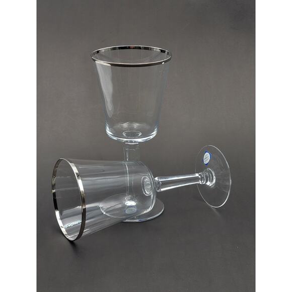 Lenox SOLITAIRE (BARCLAY SHAPE) Wine Glasses Set Of 2 Vtg 7.25"